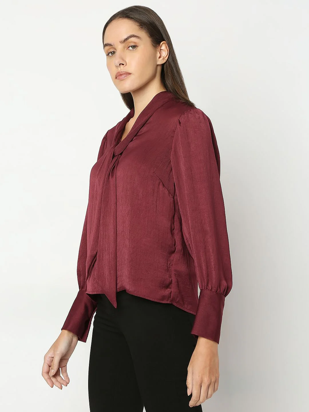 Maroon Satin Top - Image 3