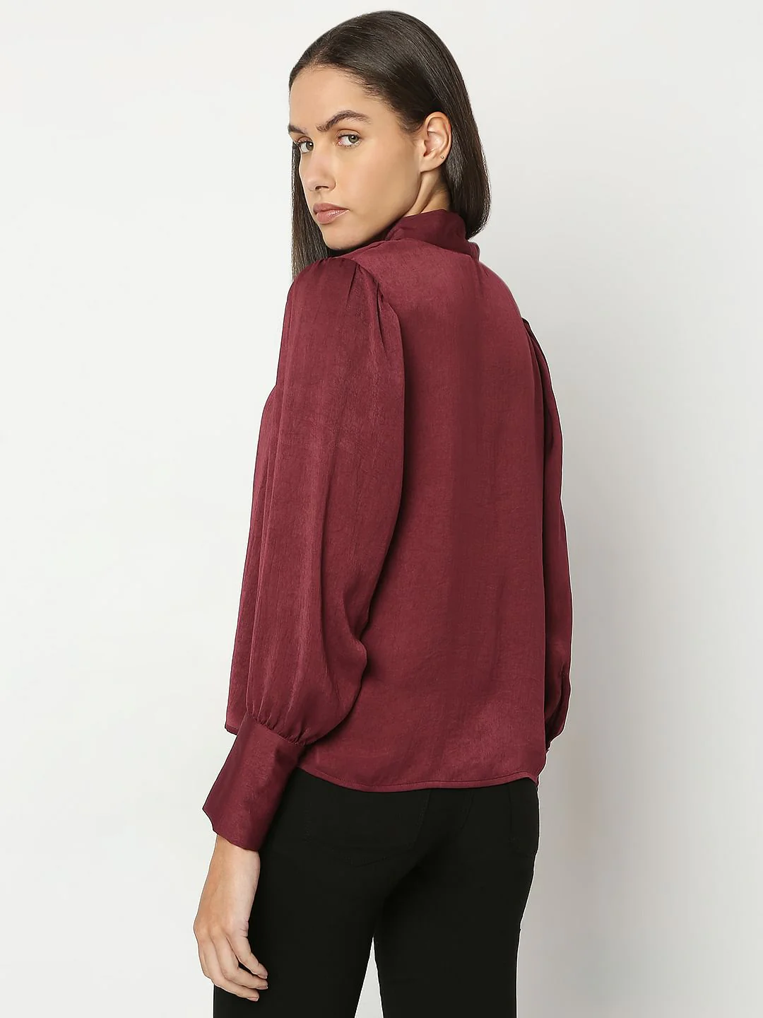 Maroon Satin Top - Image 4