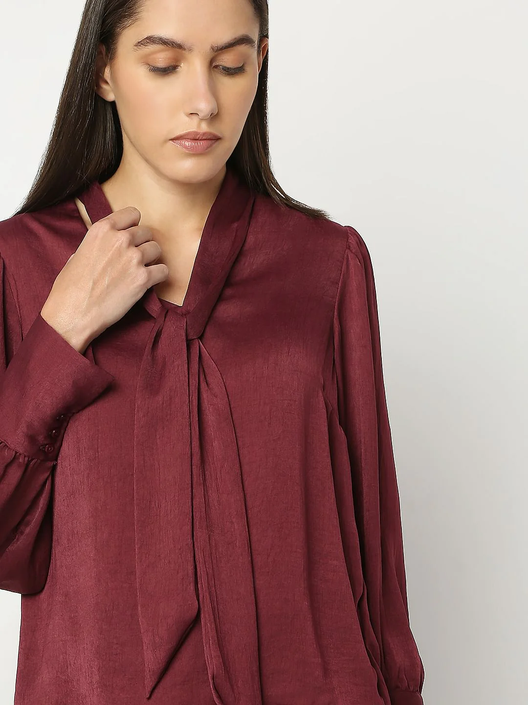 Maroon Satin Top - Image 6