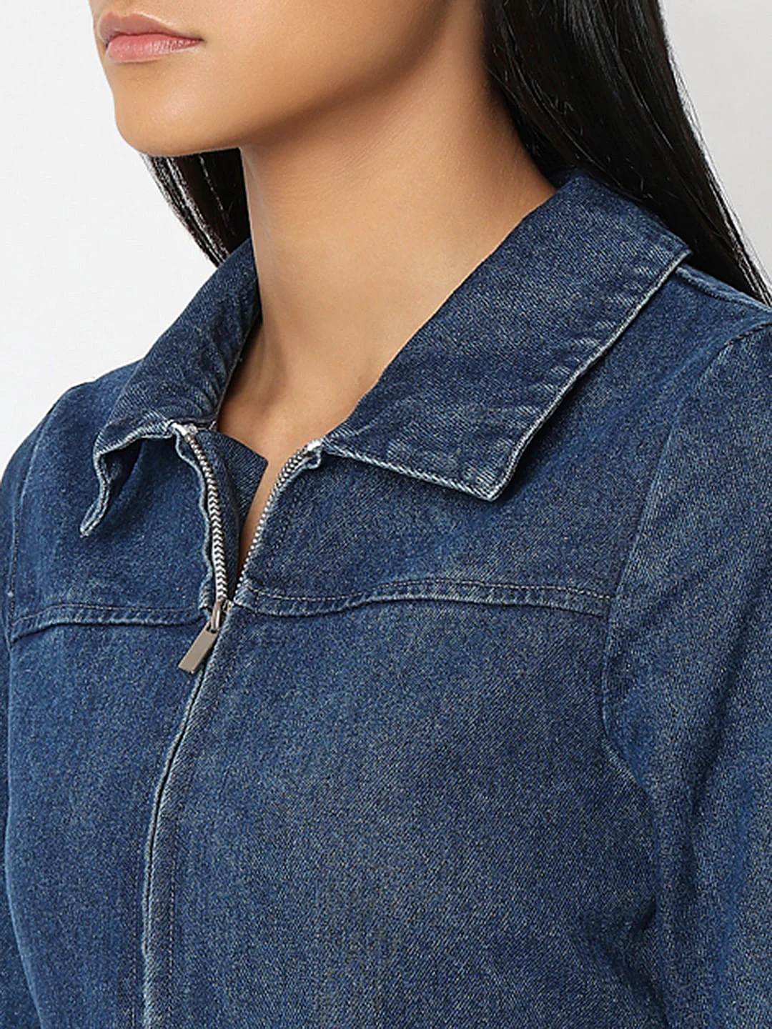 Blue Cotton Denim Jumpsuit - Image 6