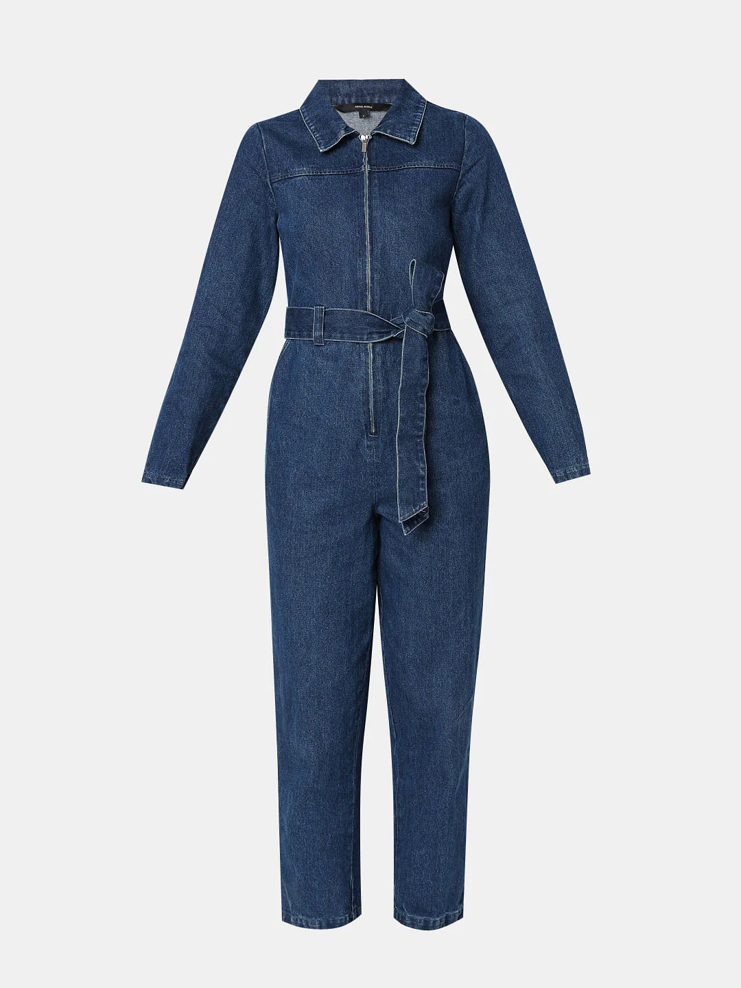 Blue Cotton Denim Jumpsuit - Image 7