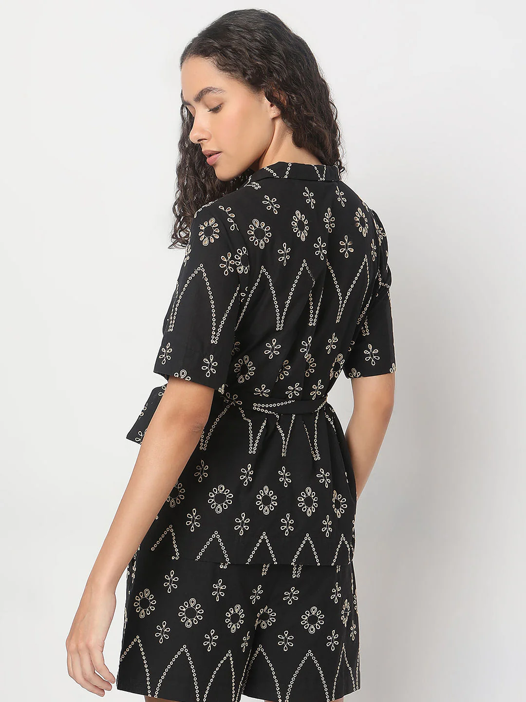 Black Embroidered Co-Ord Set Top - Image 4