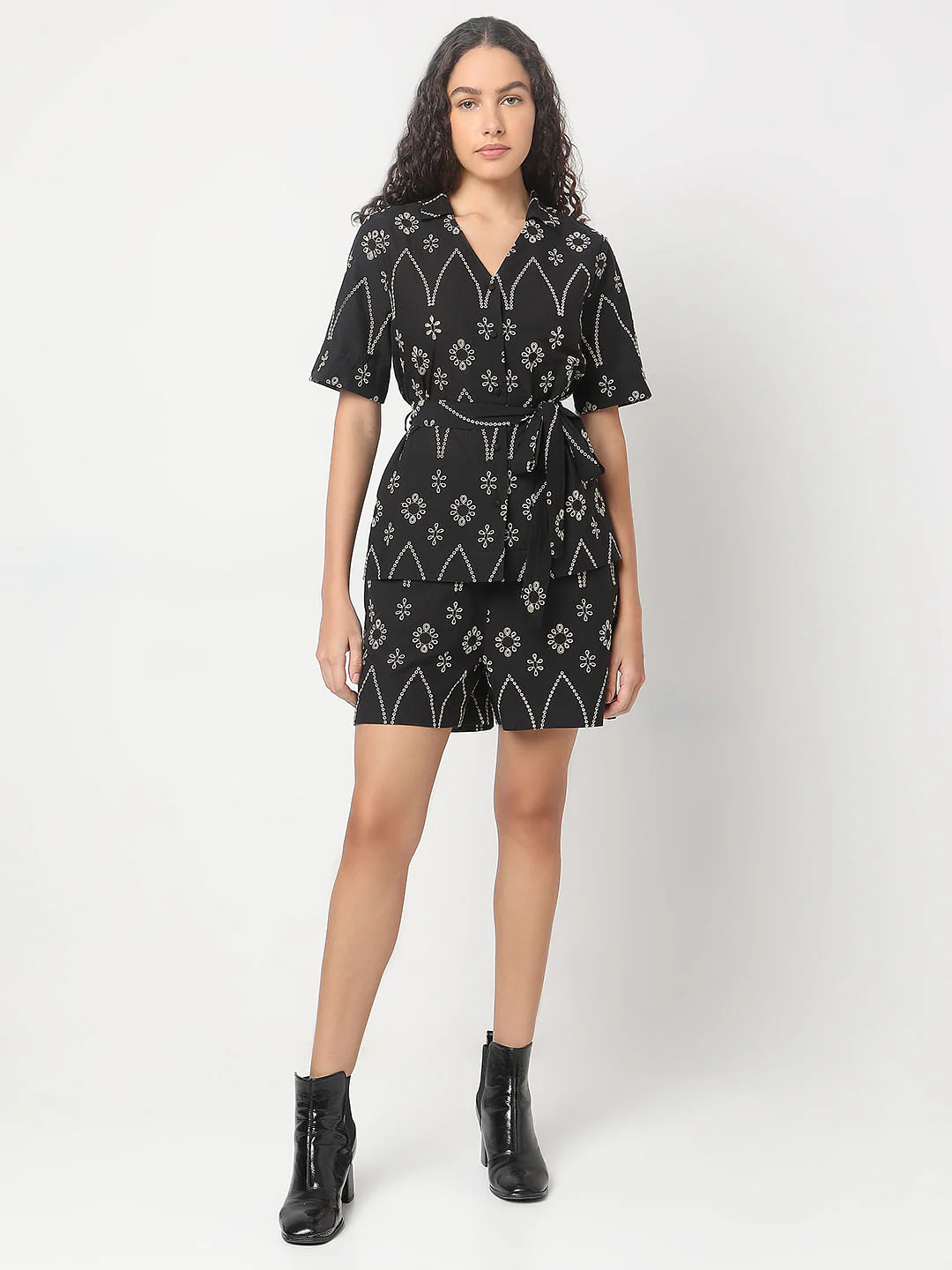 Black Embroidered Co-Ord Set Top - Image 5