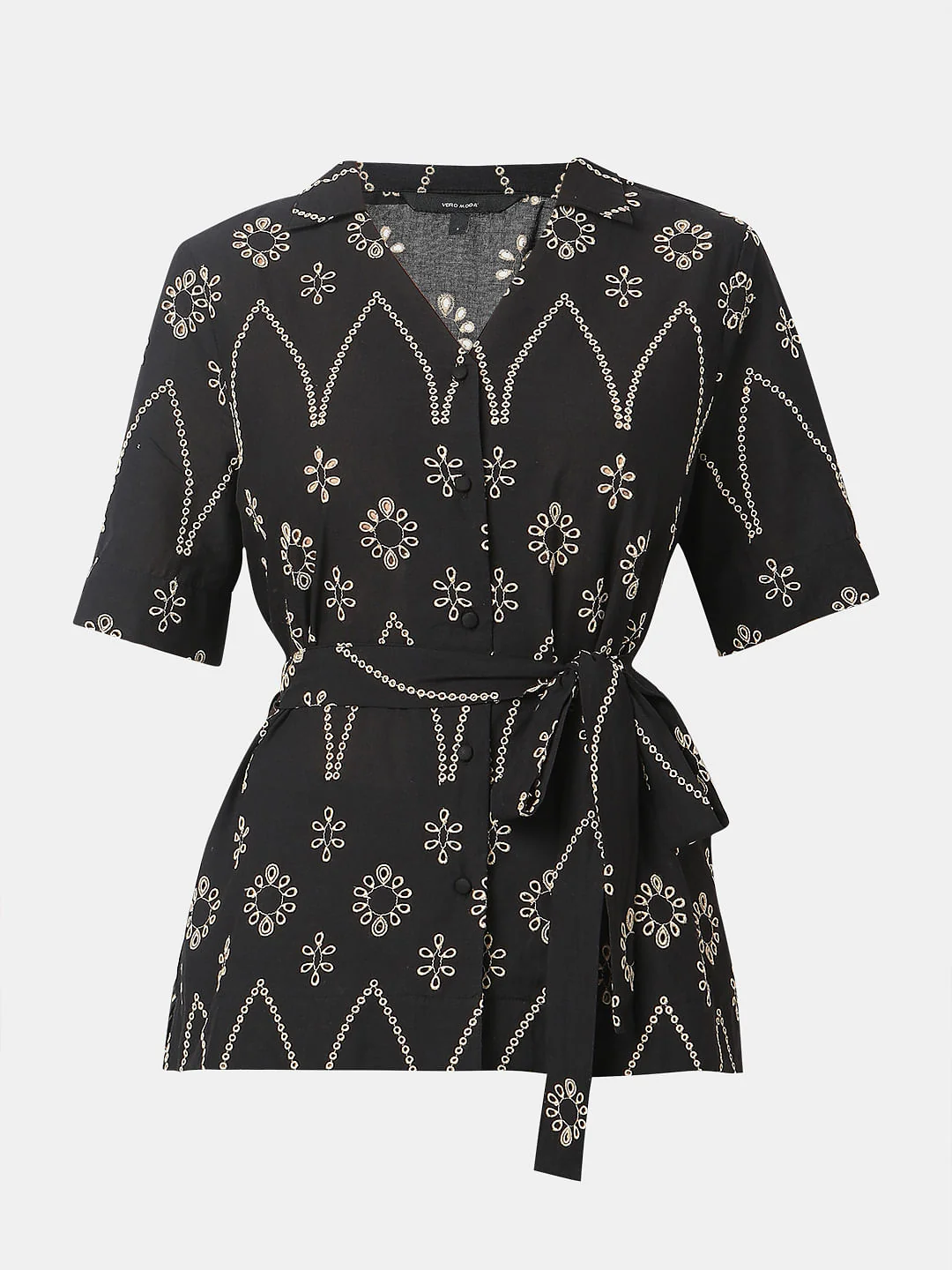 Black Embroidered Co-Ord Set Top - Image 7