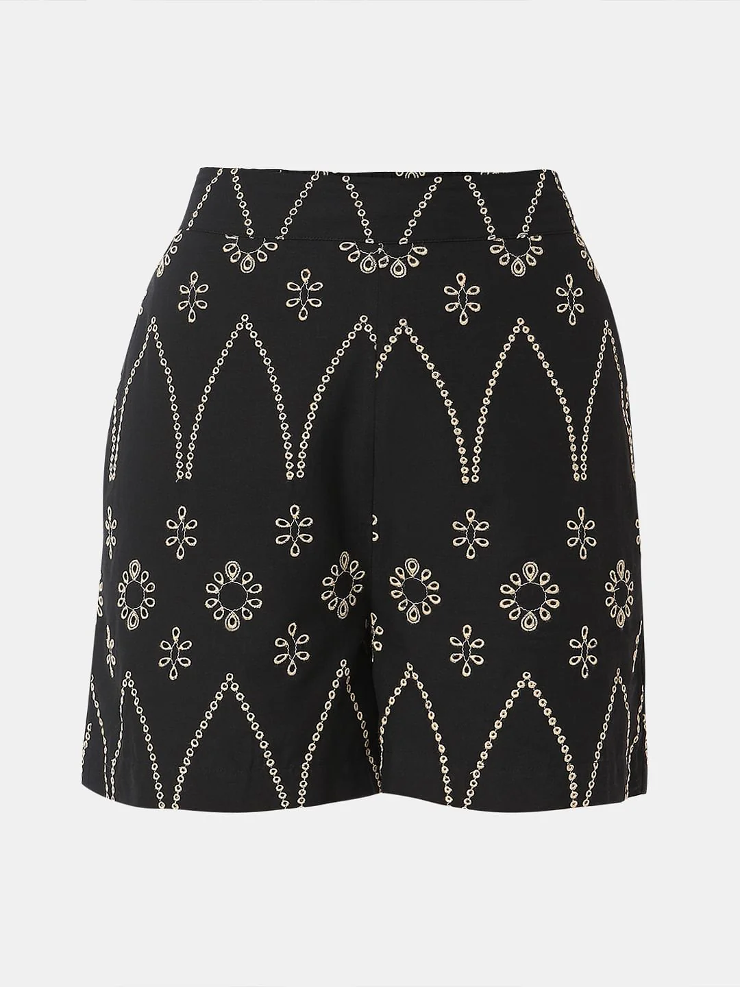 Black Embroidered Co-Ord Set Shorts - Image 7