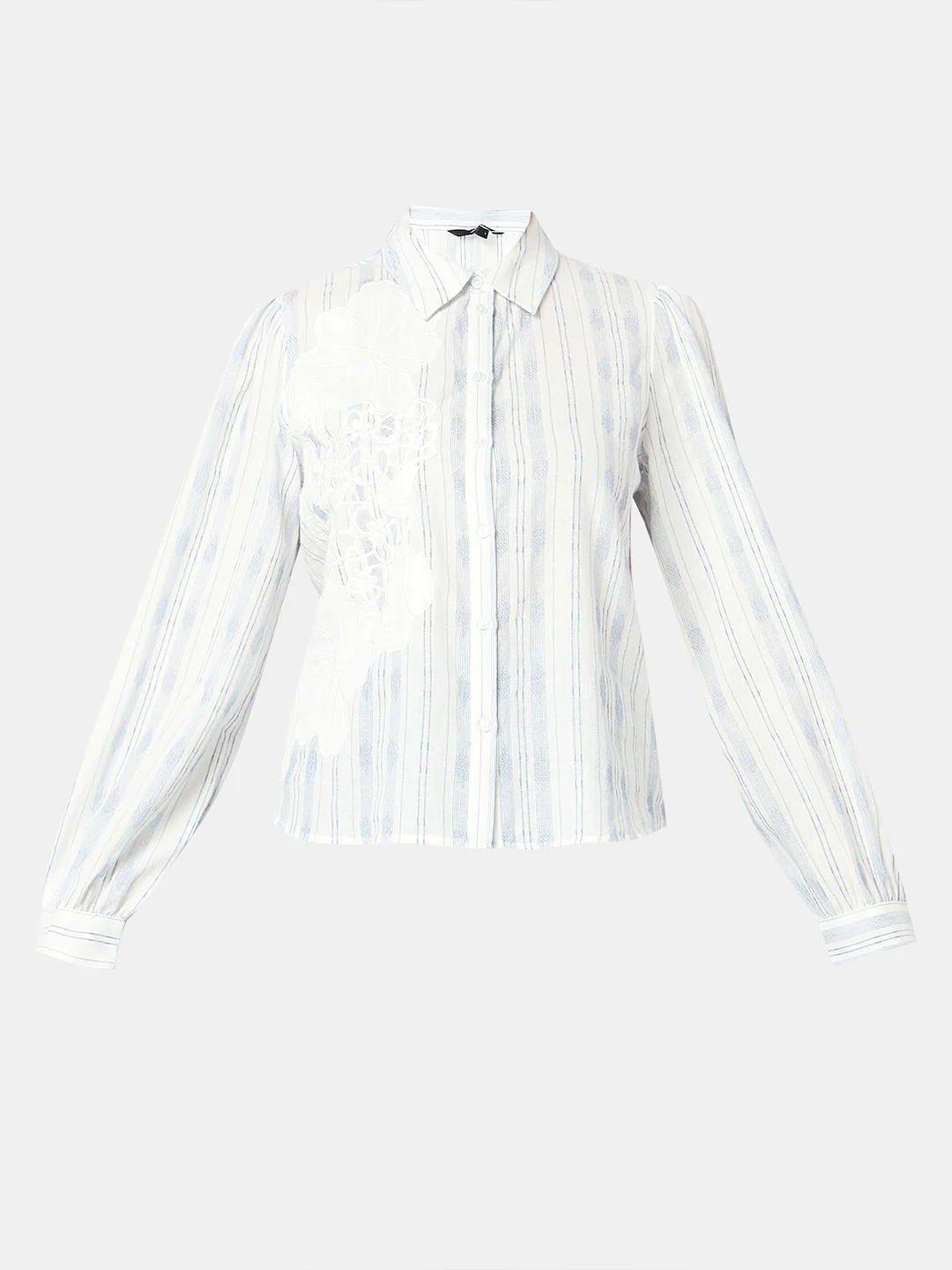 Light Blue Printed Cotton Shirt - Image 7