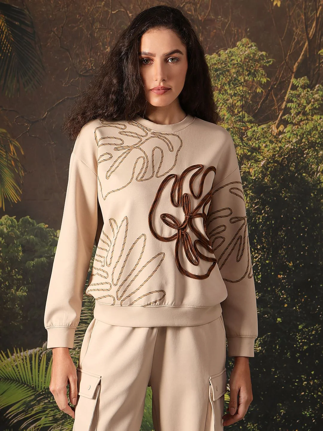 Disney Beige Printed Co-Ord Set Sweatshirt - Image 2