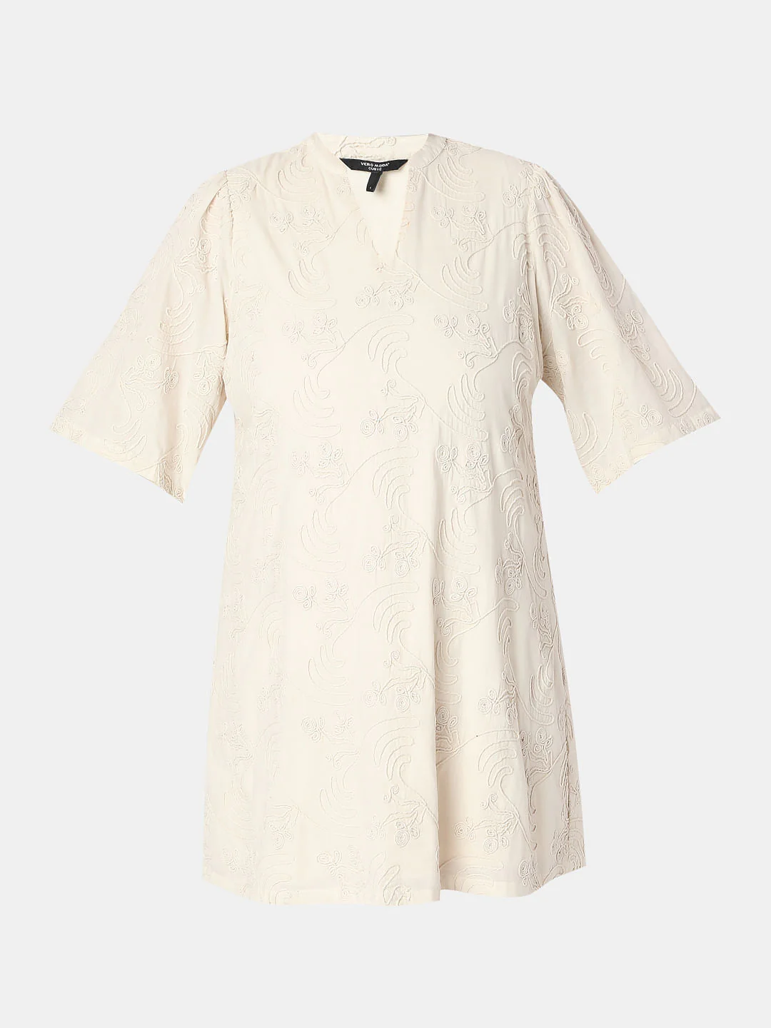 Curve Cream Textured Shift Dress - Image 7