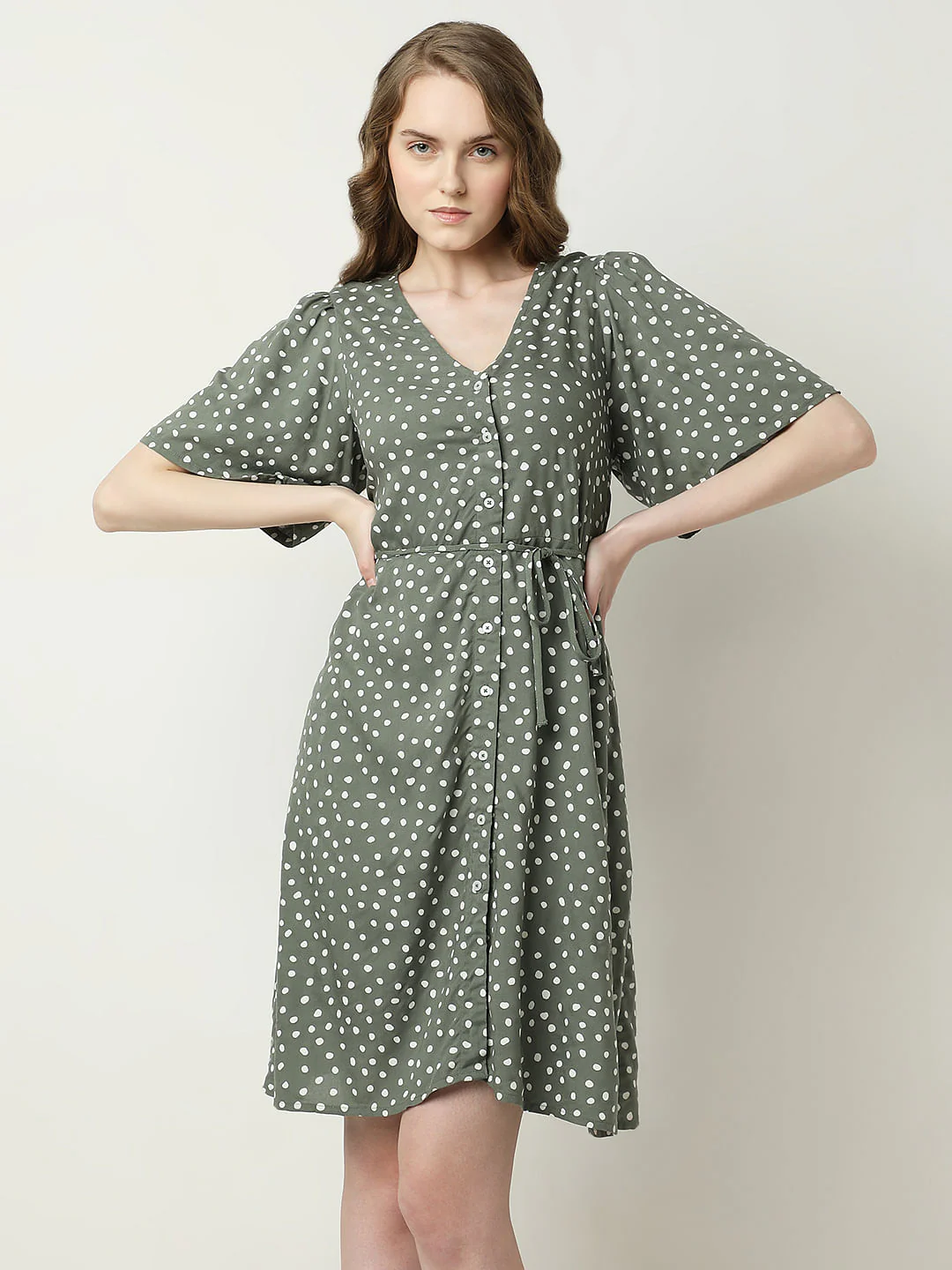 Green Polka Dot Dress - Image 2