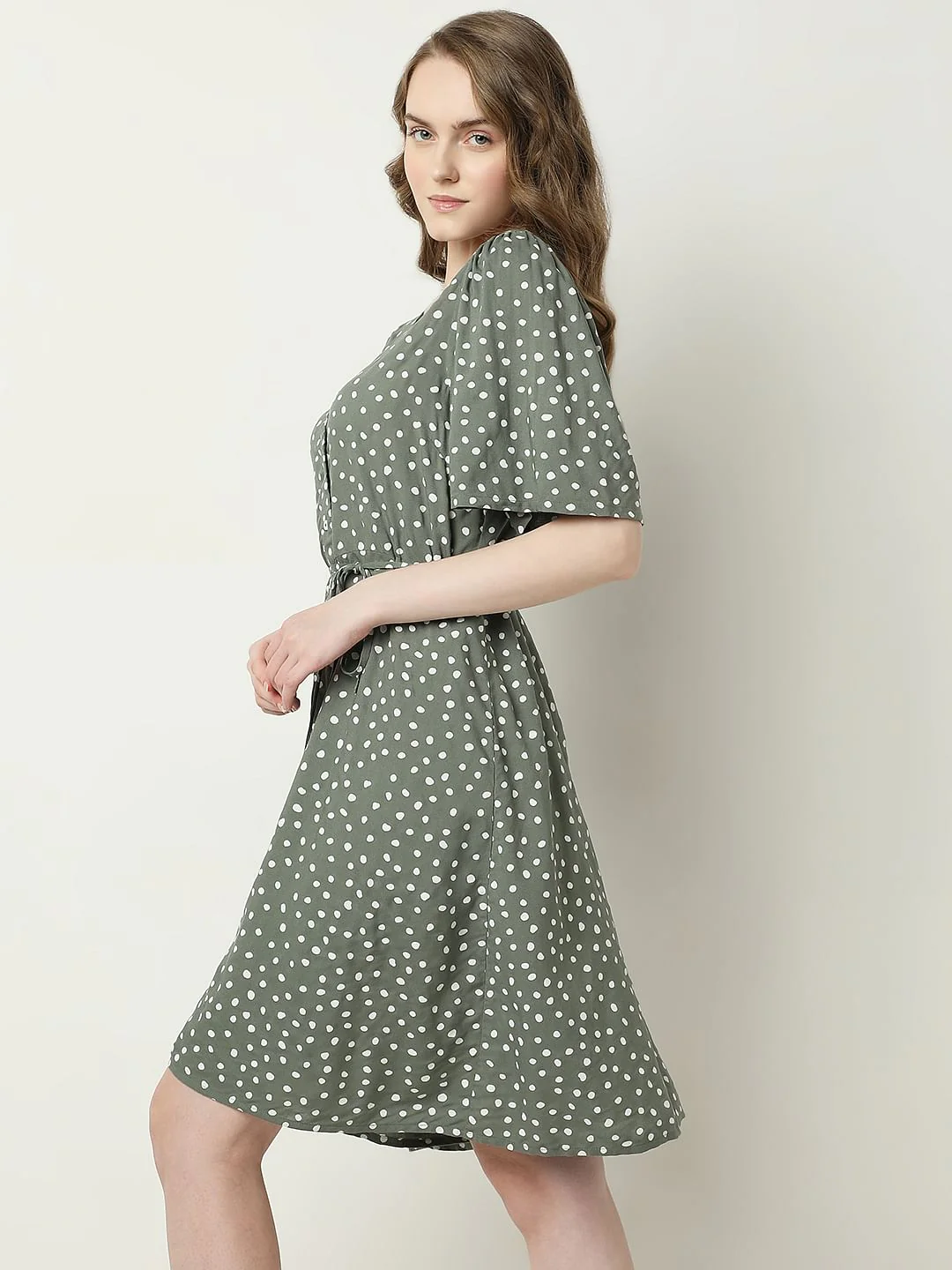 Green Polka Dot Dress - Image 3