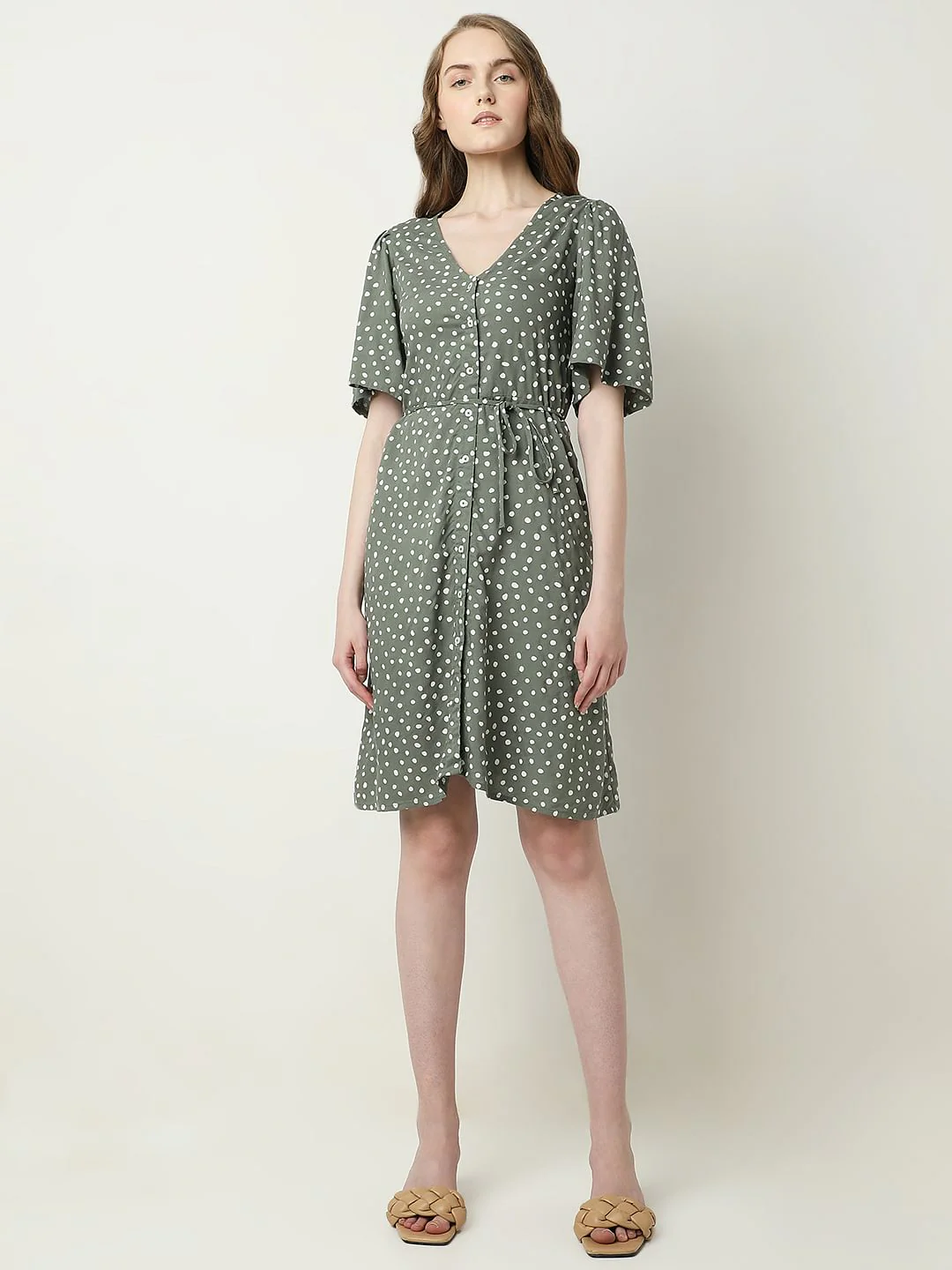 Green Polka Dot Dress - Image 5