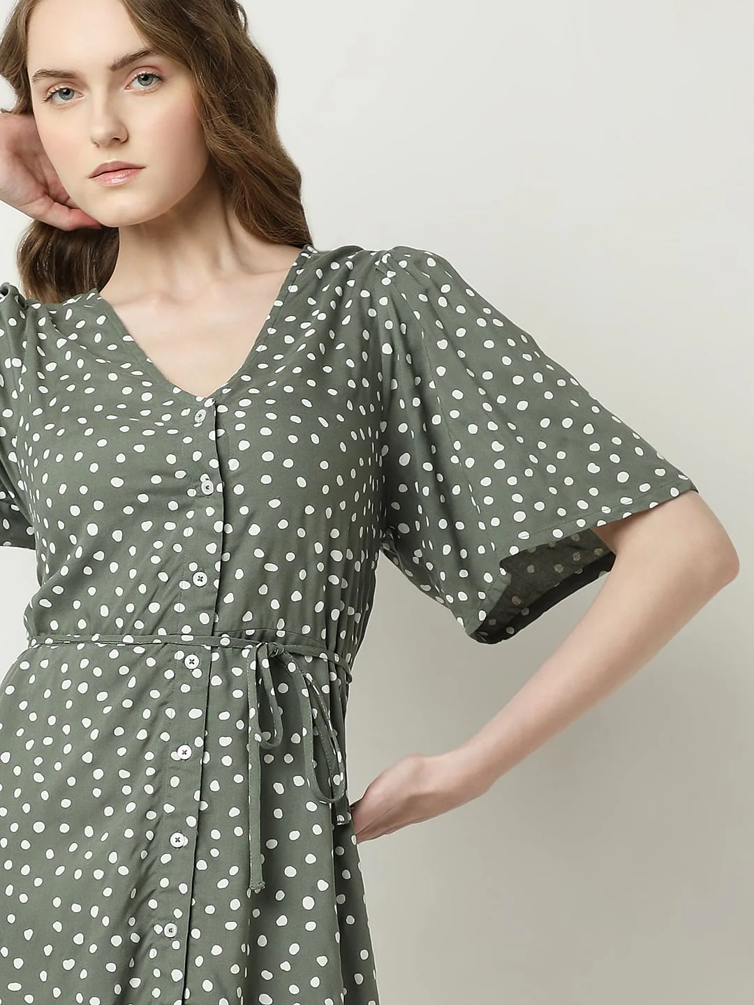 Green Polka Dot Dress - Image 6