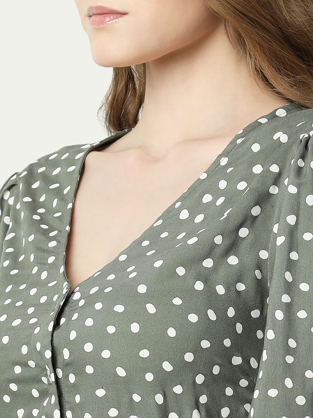 Green Polka Dot Dress - Image 8