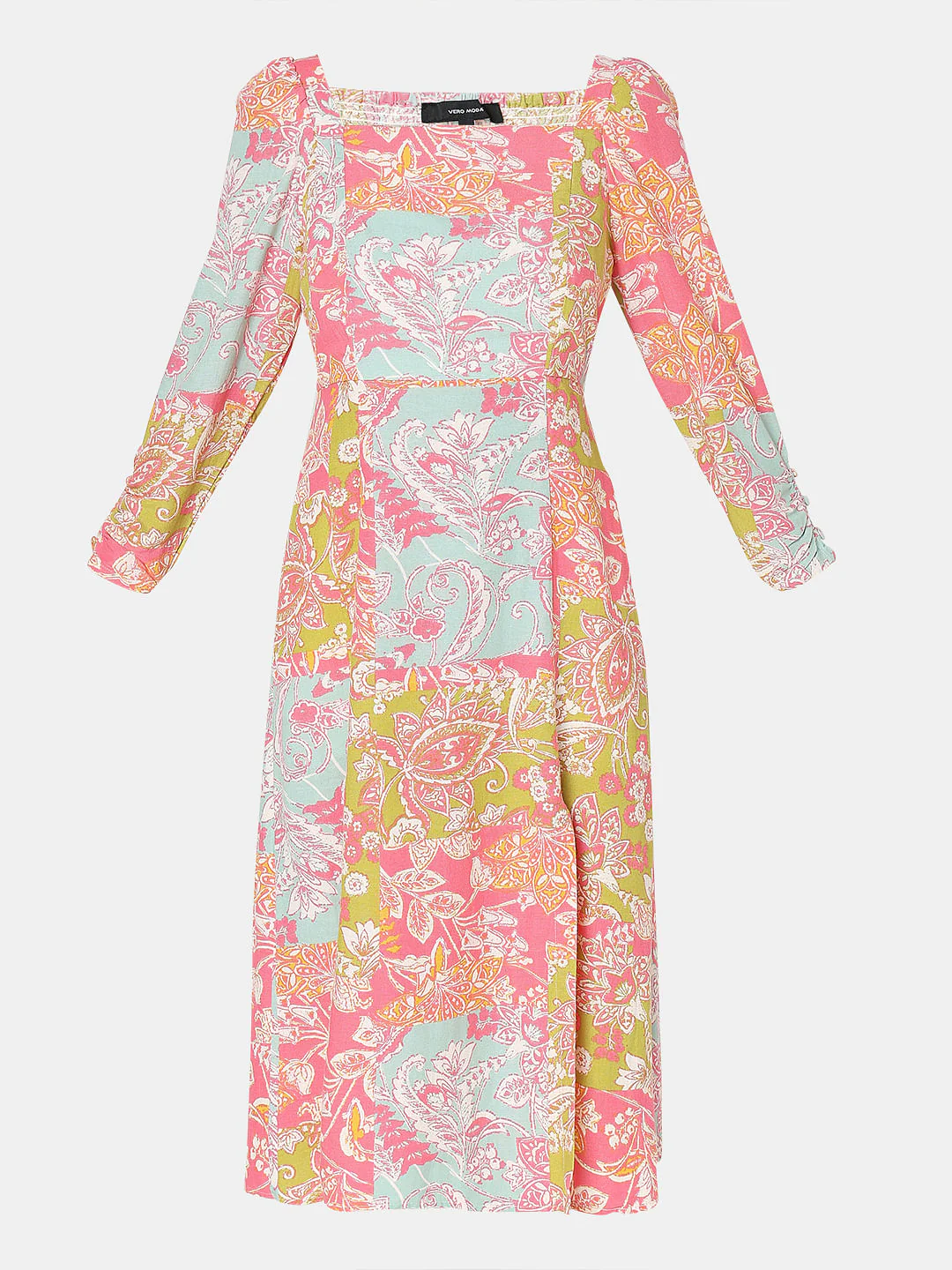 Pink Floral Print Midi Dress - Image 7