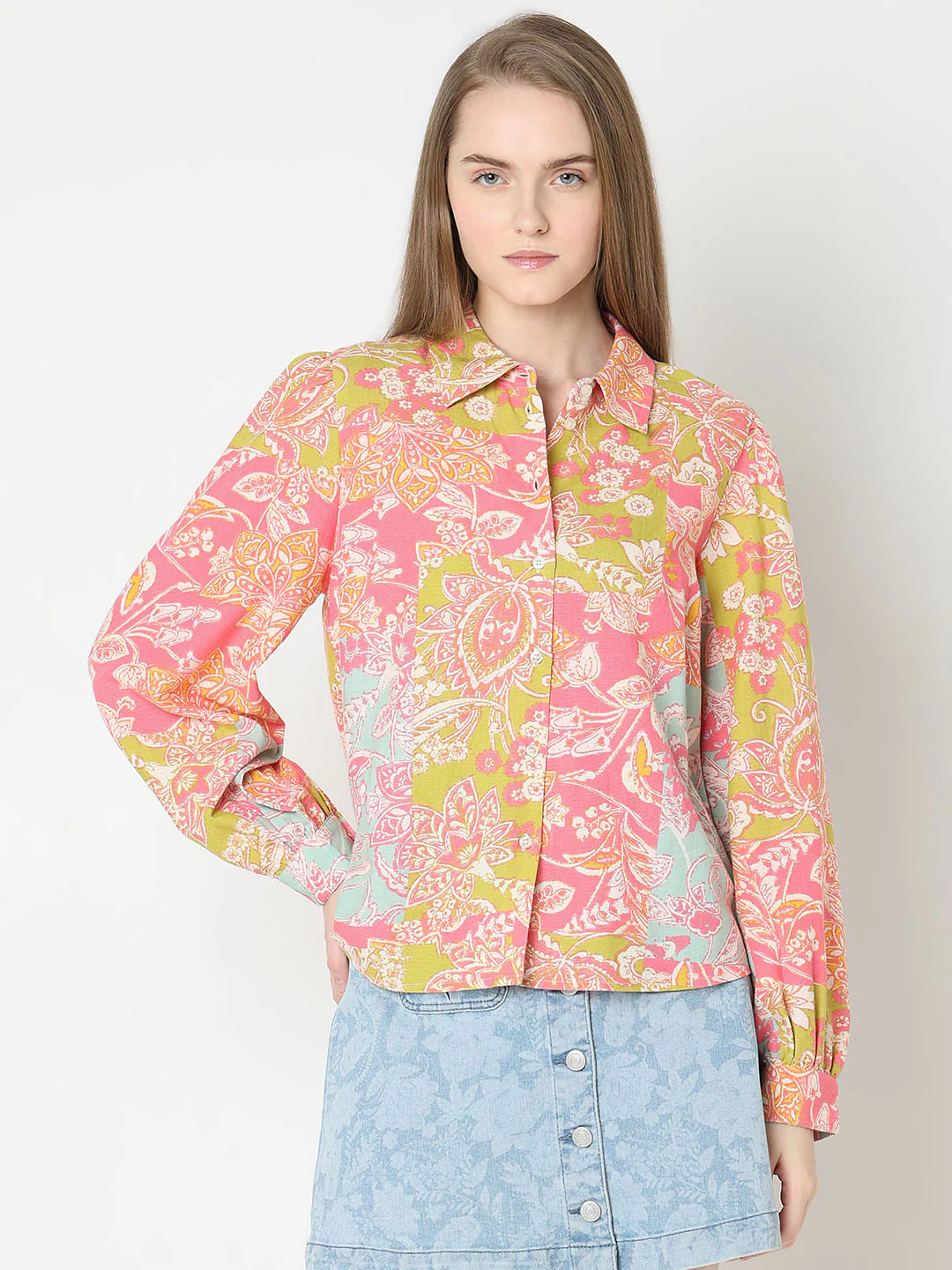 Pink Floral Print Shirt - Image 2