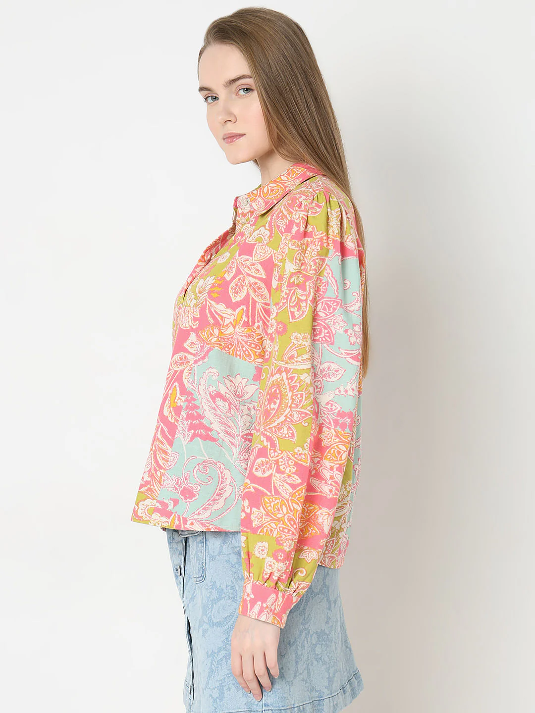 Pink Floral Print Shirt - Image 3