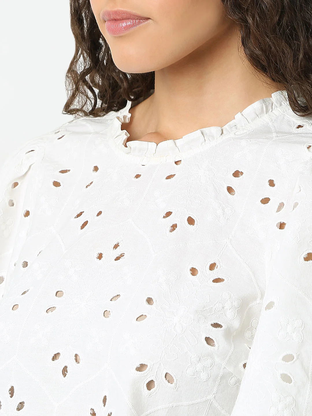 White Schiffli Cotton Top - Image 8