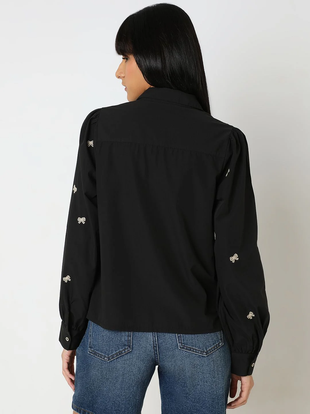 Black Ribbon Print Shirt - Image 4