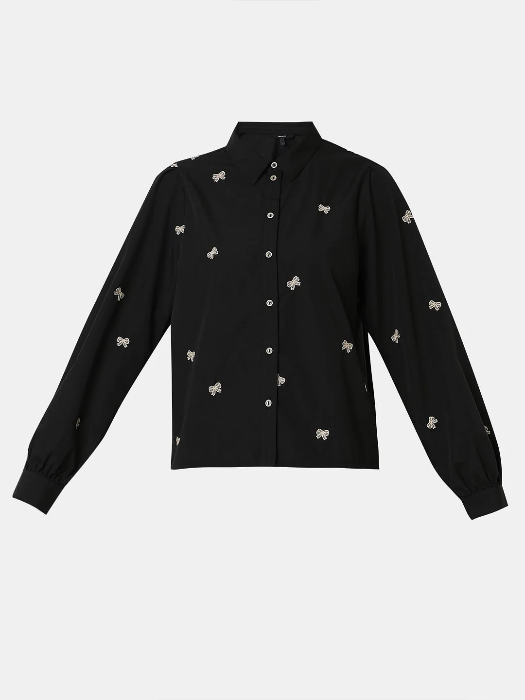 Black Ribbon Print Shirt - Image 7