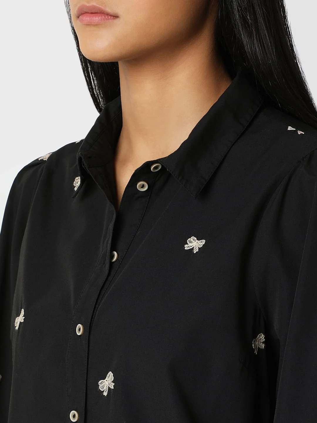 Black Ribbon Print Shirt - Image 8
