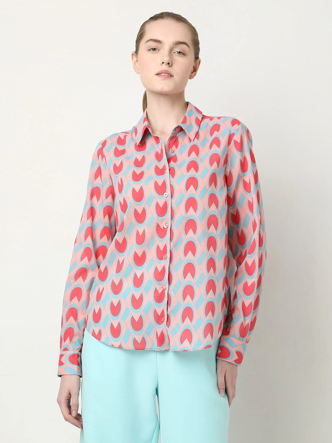 Pink Abstract Print Shirt - Image 2
