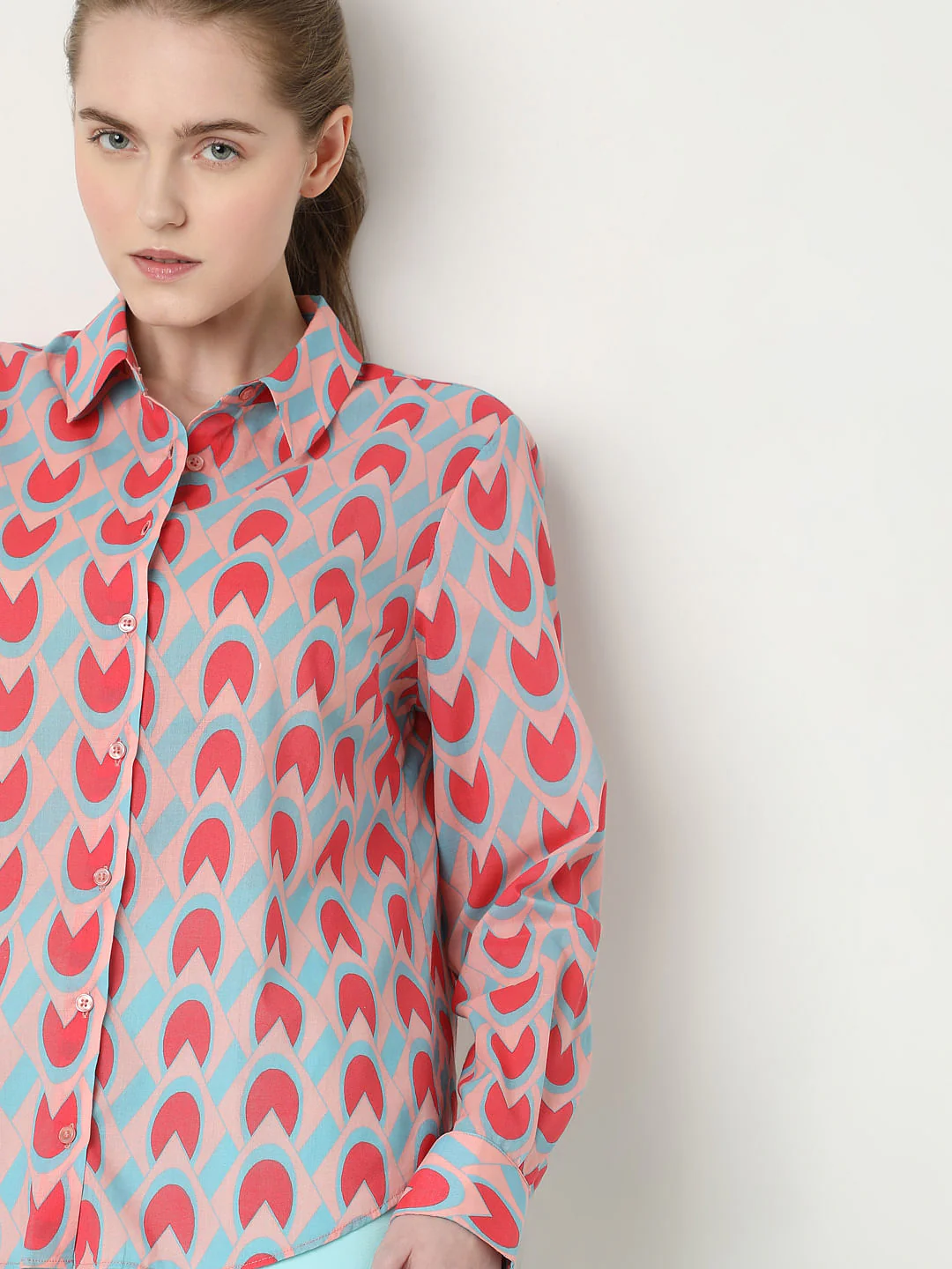 Pink Abstract Print Shirt - Image 6