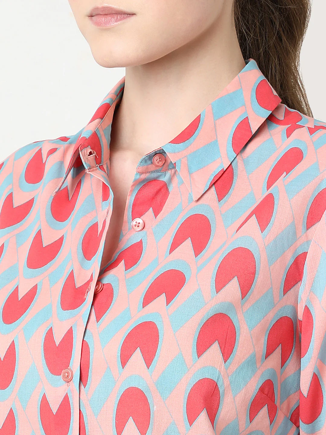 Pink Abstract Print Shirt - Image 8