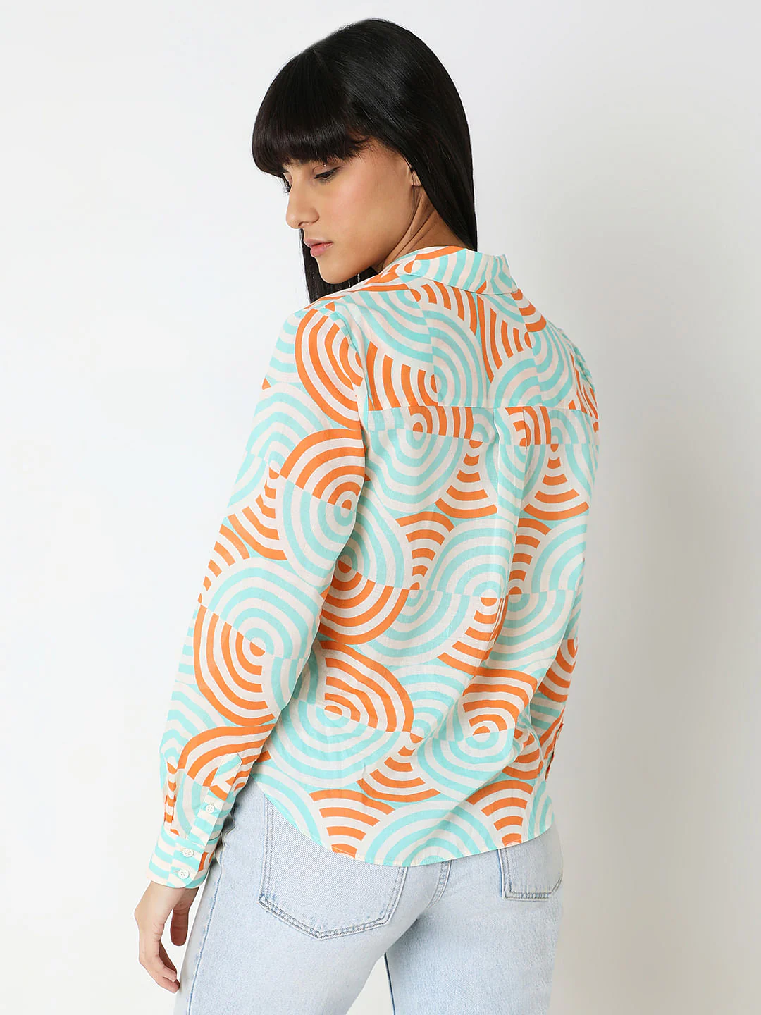 White Printed Cotton Shirt - Image 4