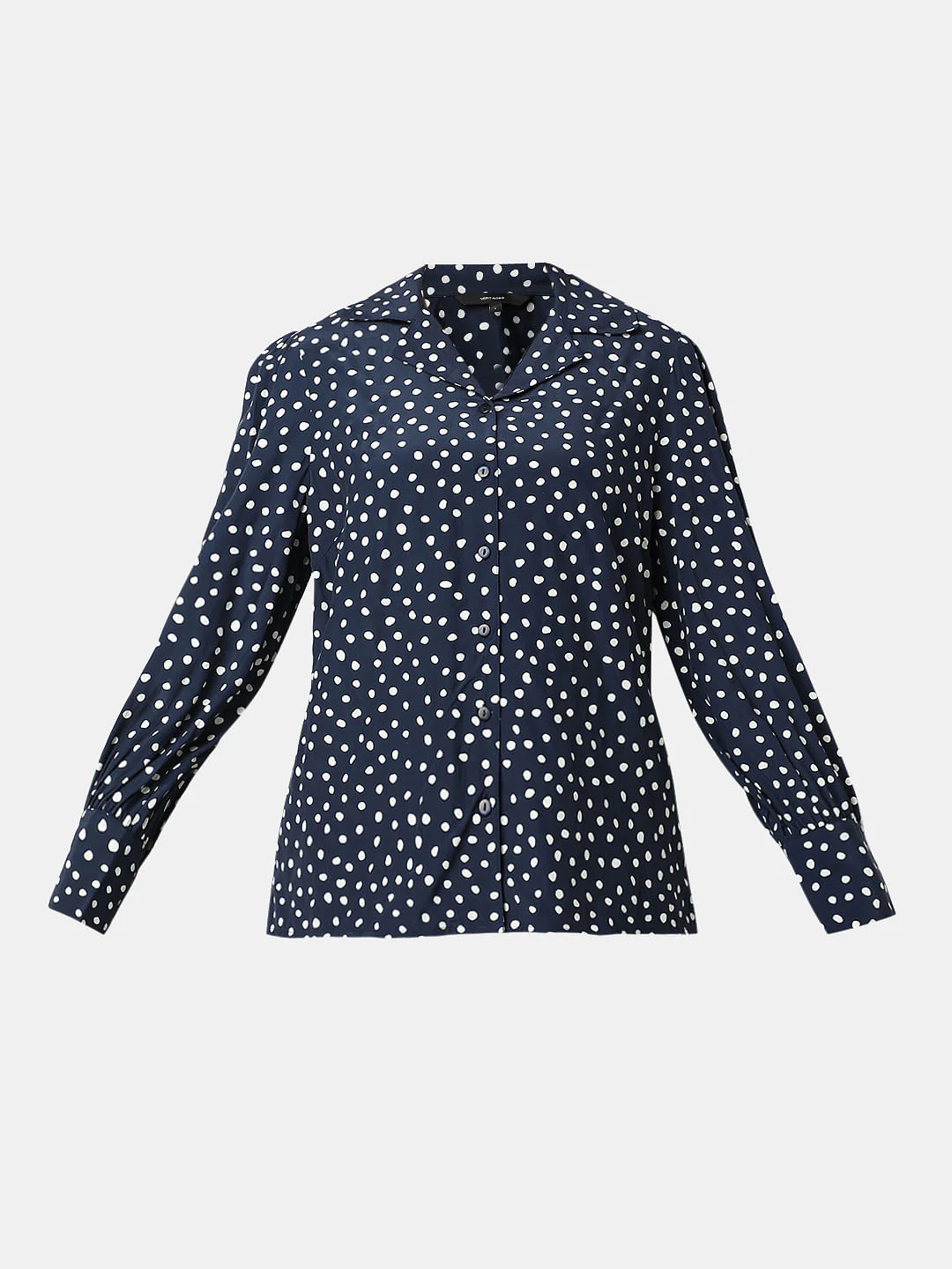 Navy Blue Polka Dot Shirt - Image 7