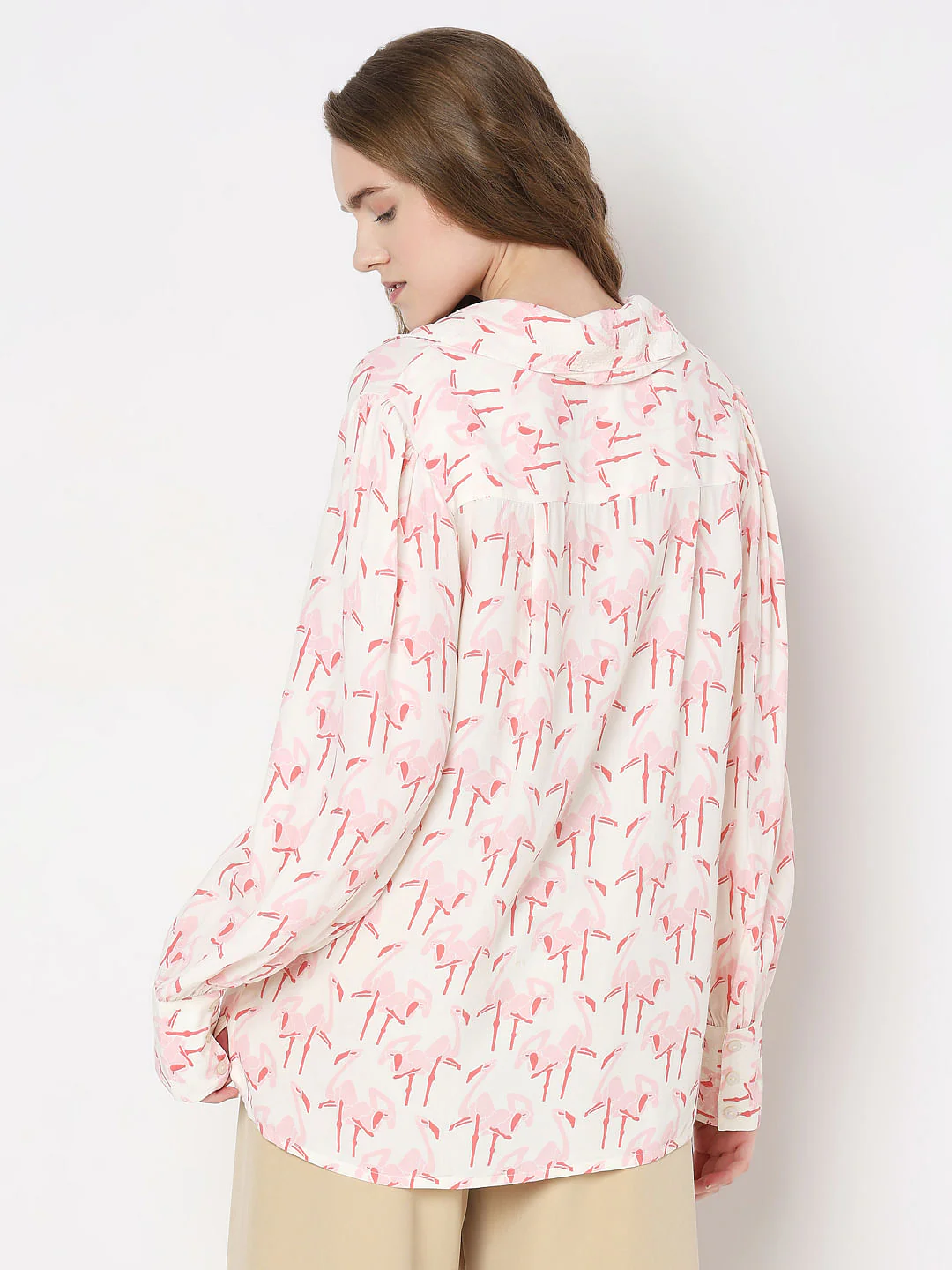 White Flamingo Print Shirt - Image 4