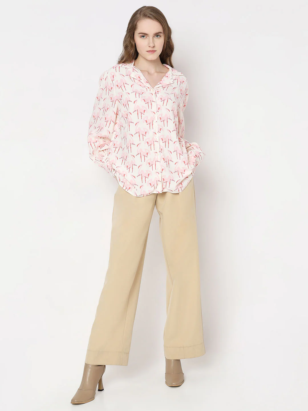 White Flamingo Print Shirt - Image 5