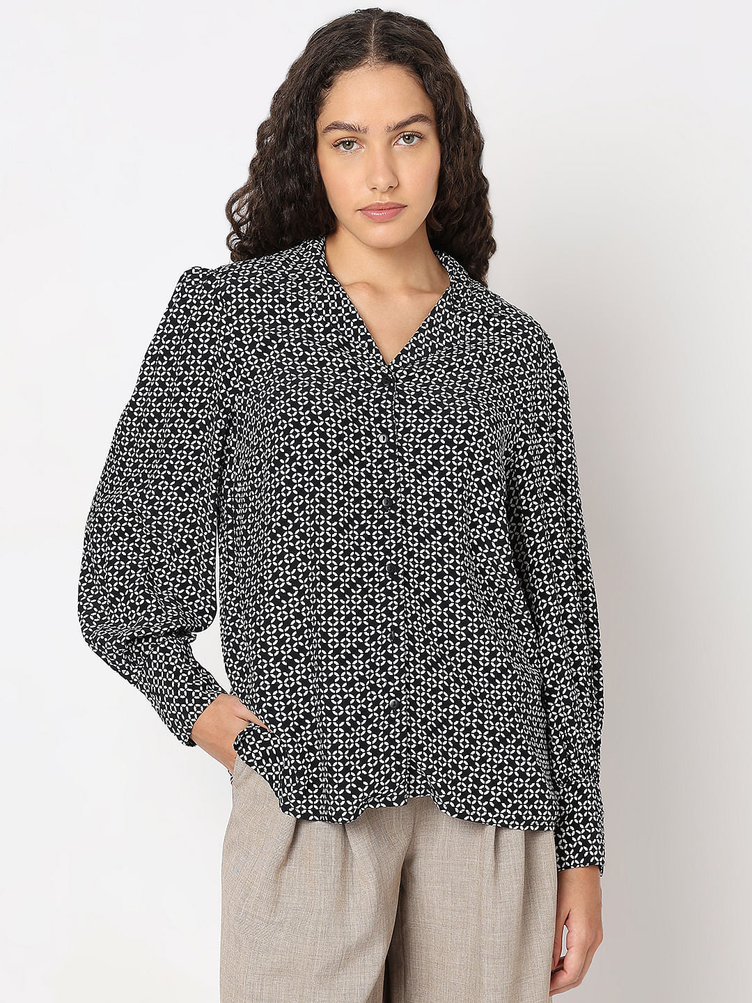 Black Printed Shirt - Image 2