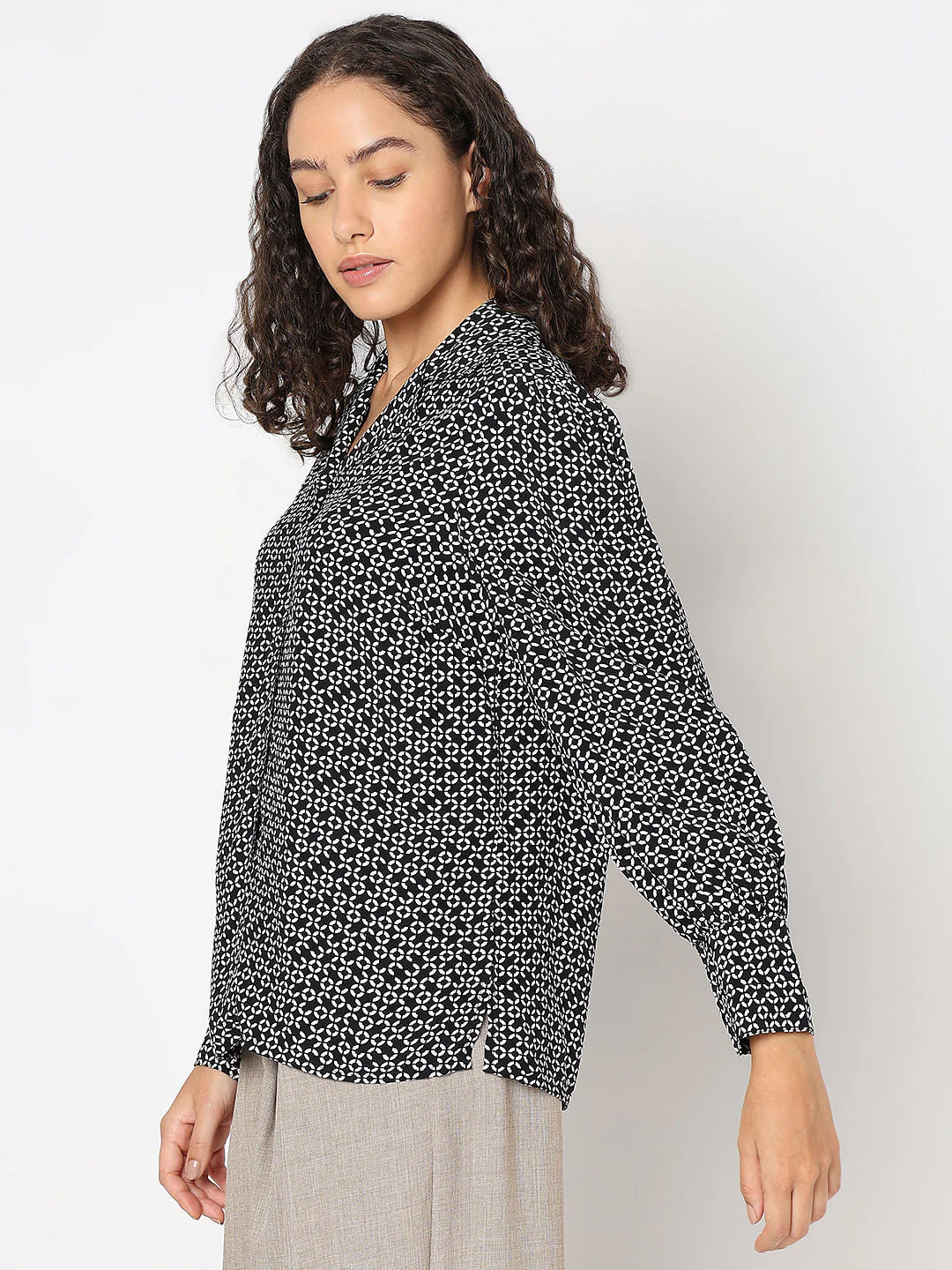 Black Printed Shirt - Image 3