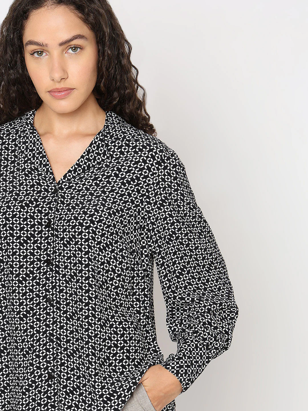 Black Printed Shirt - Image 6