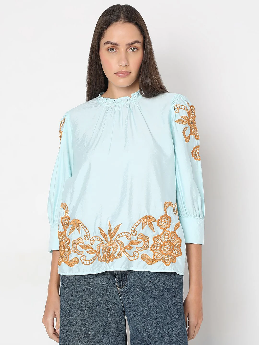 Blue Embroidered Top - Image 2