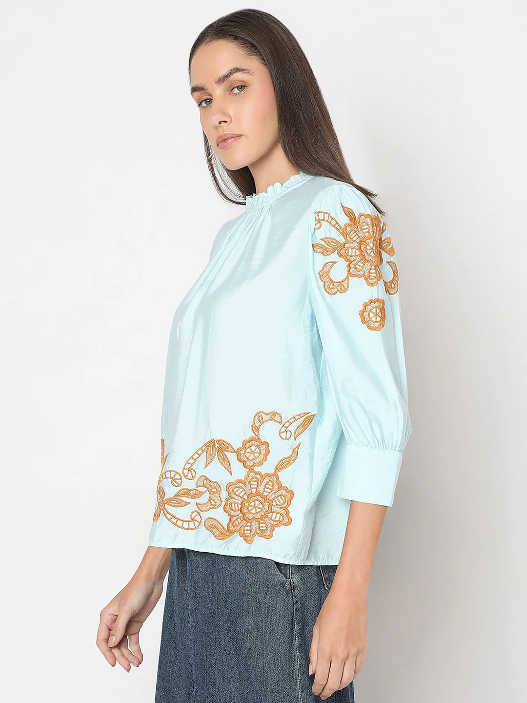 Blue Embroidered Top - Image 3