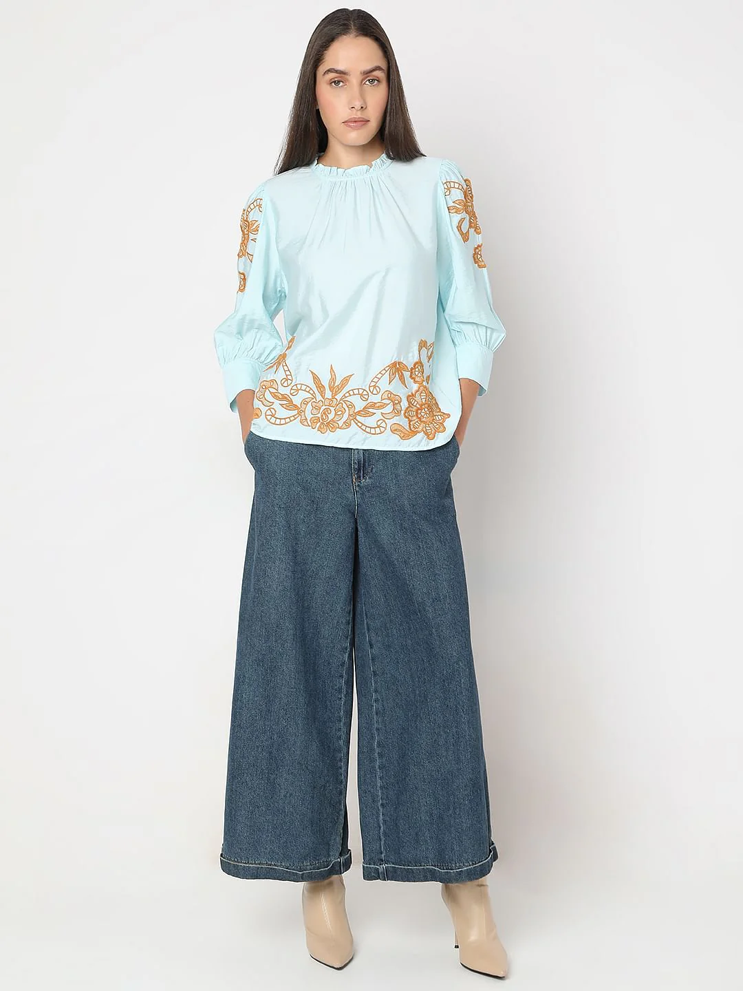Blue Embroidered Top - Image 5