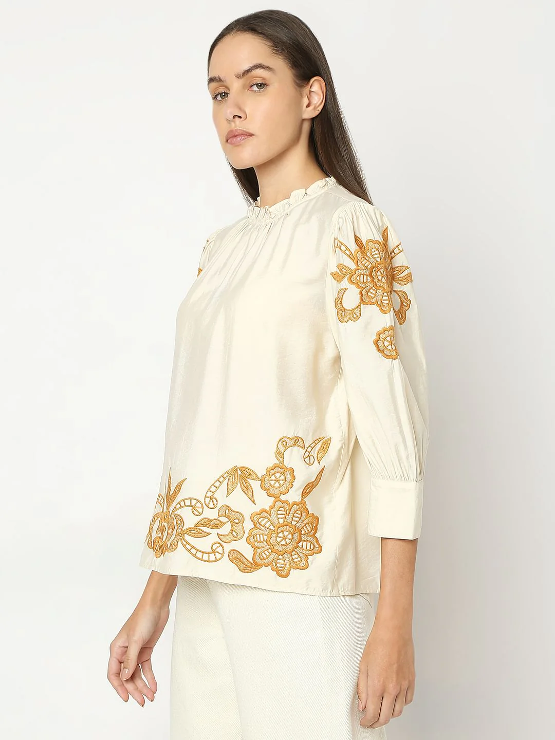 Beige Embroidered Top - Image 3