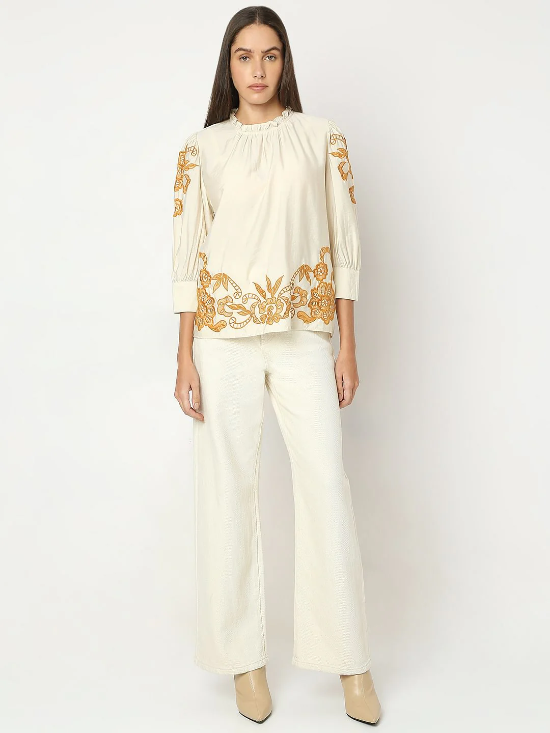 Beige Embroidered Top - Image 5