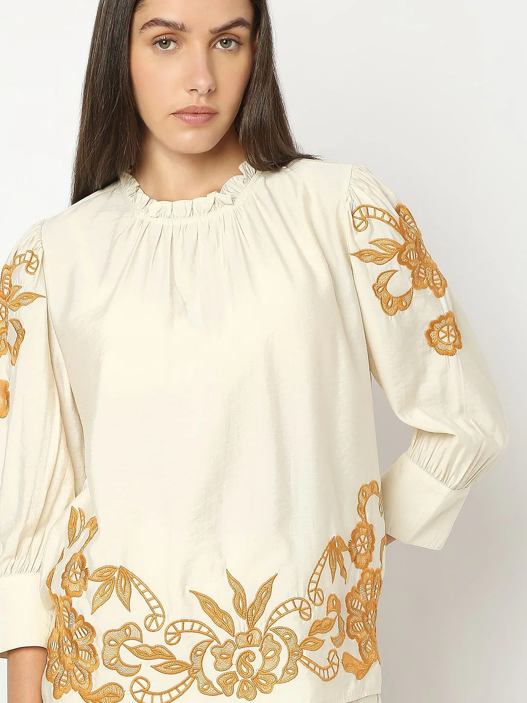 Beige Embroidered Top - Image 6