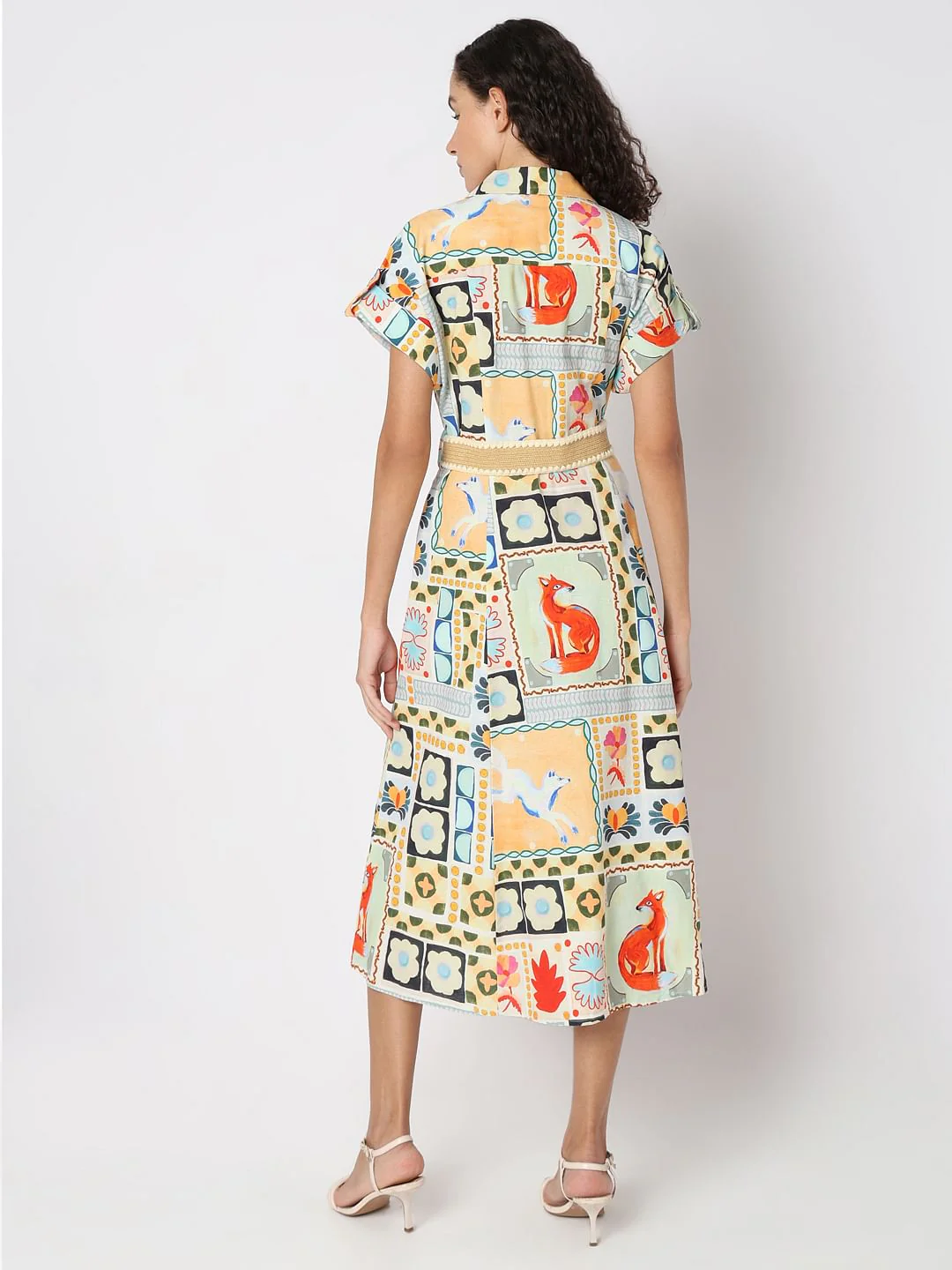 Multi-Colour Printed Shirt Dress - Image 4