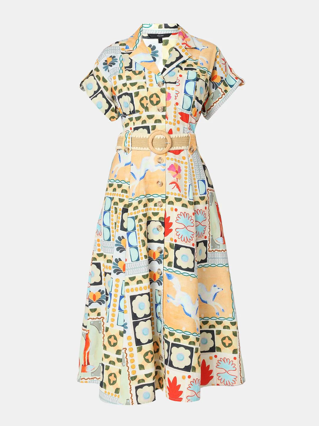 Multi-Colour Printed Shirt Dress - Image 7