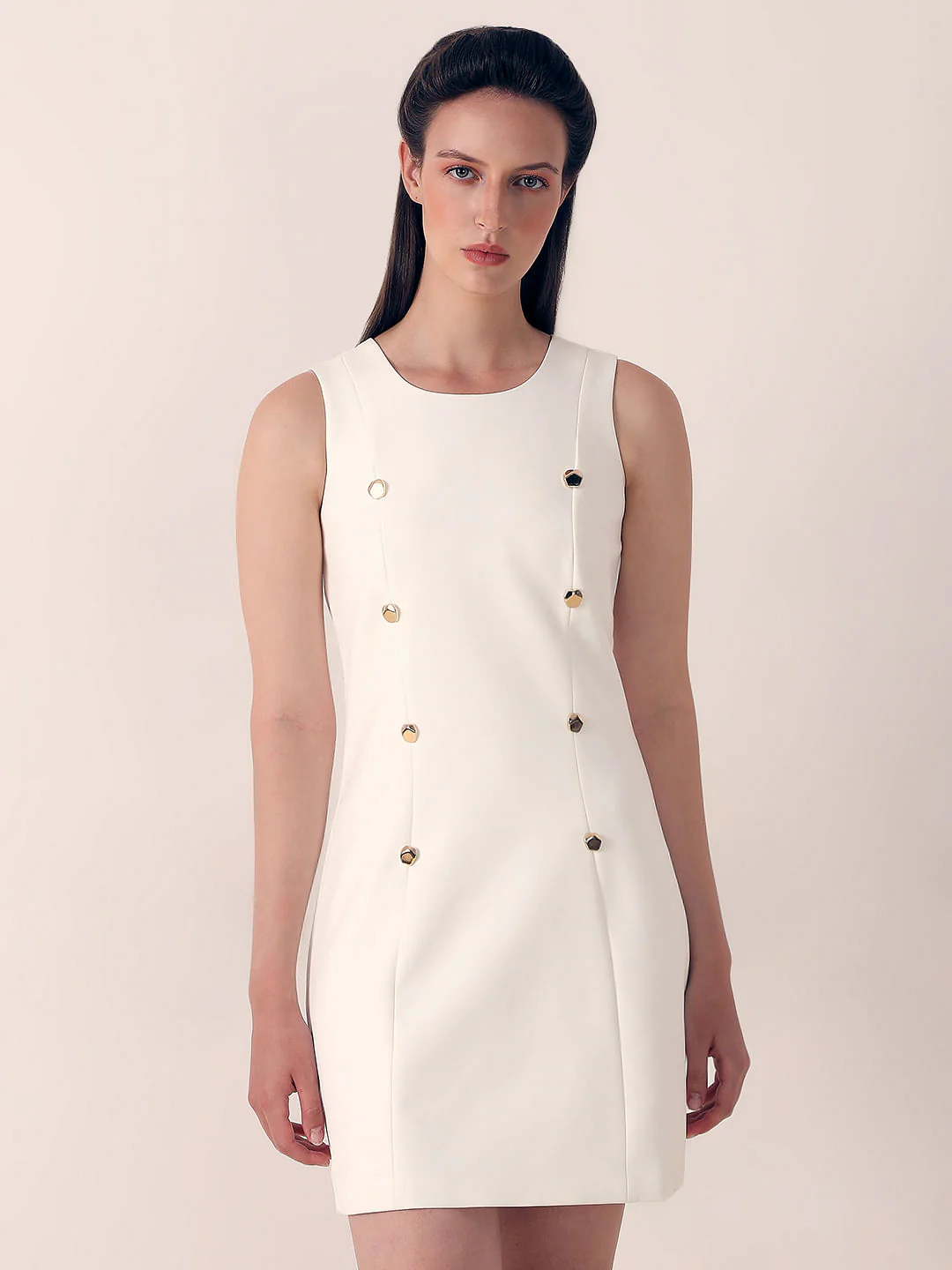 Off-White Sleeveless Sheath Dress - Image 2