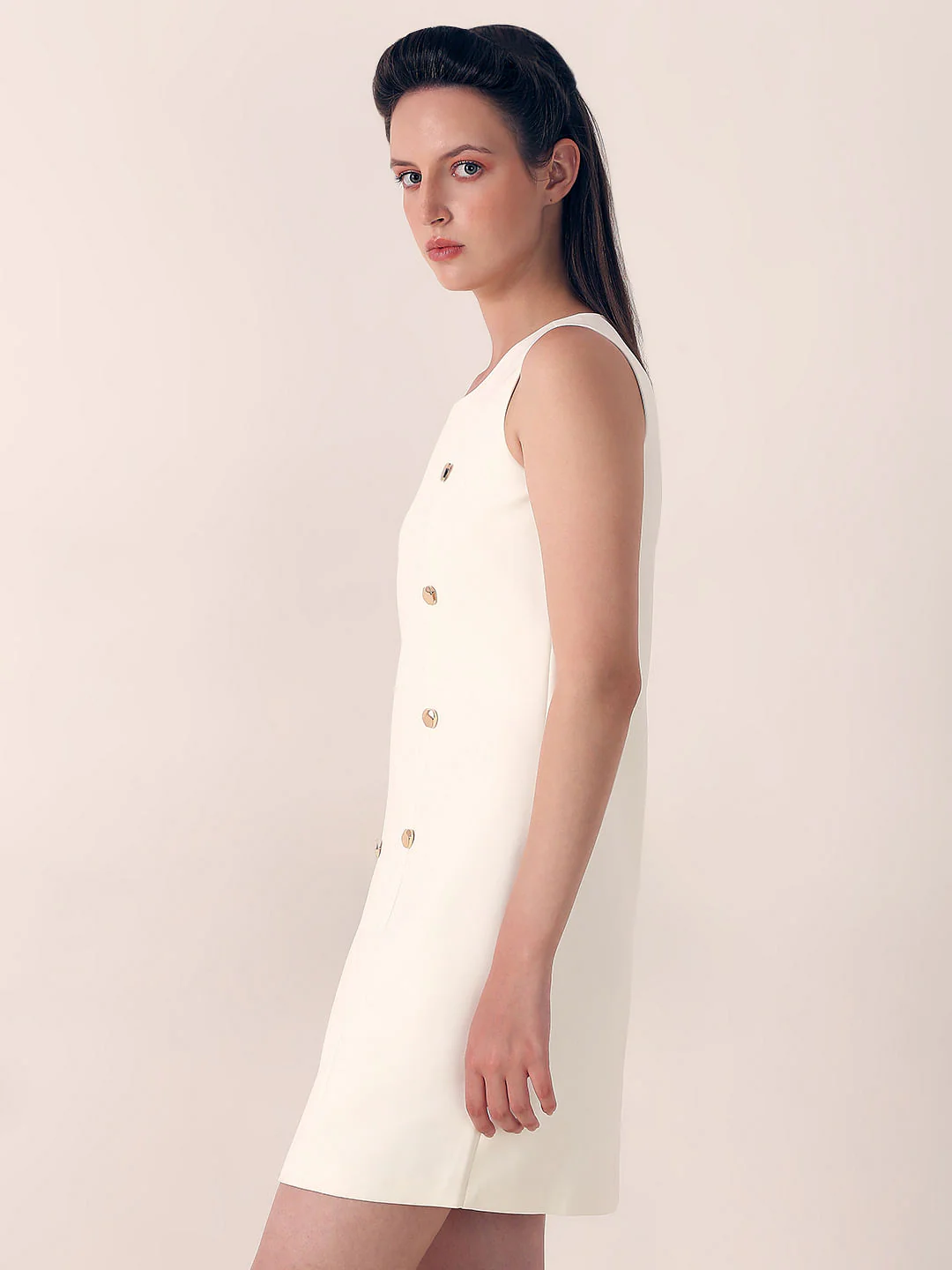 Off-White Sleeveless Sheath Dress - Image 3