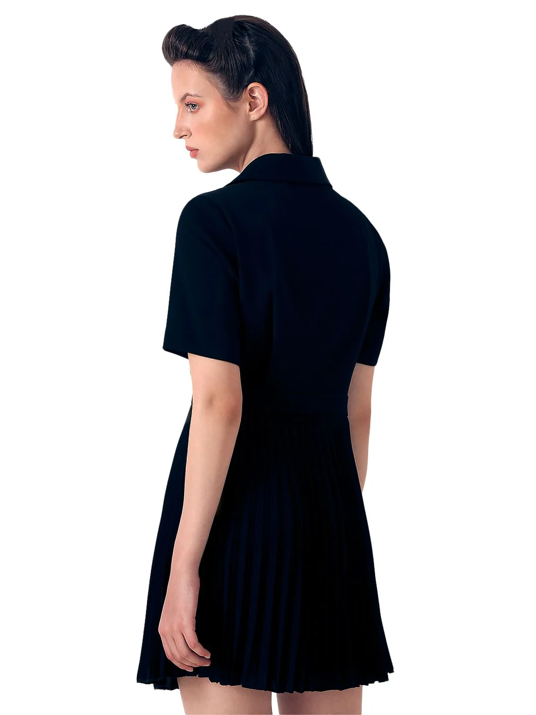 Black Pleated Blazer Dress - Image 4