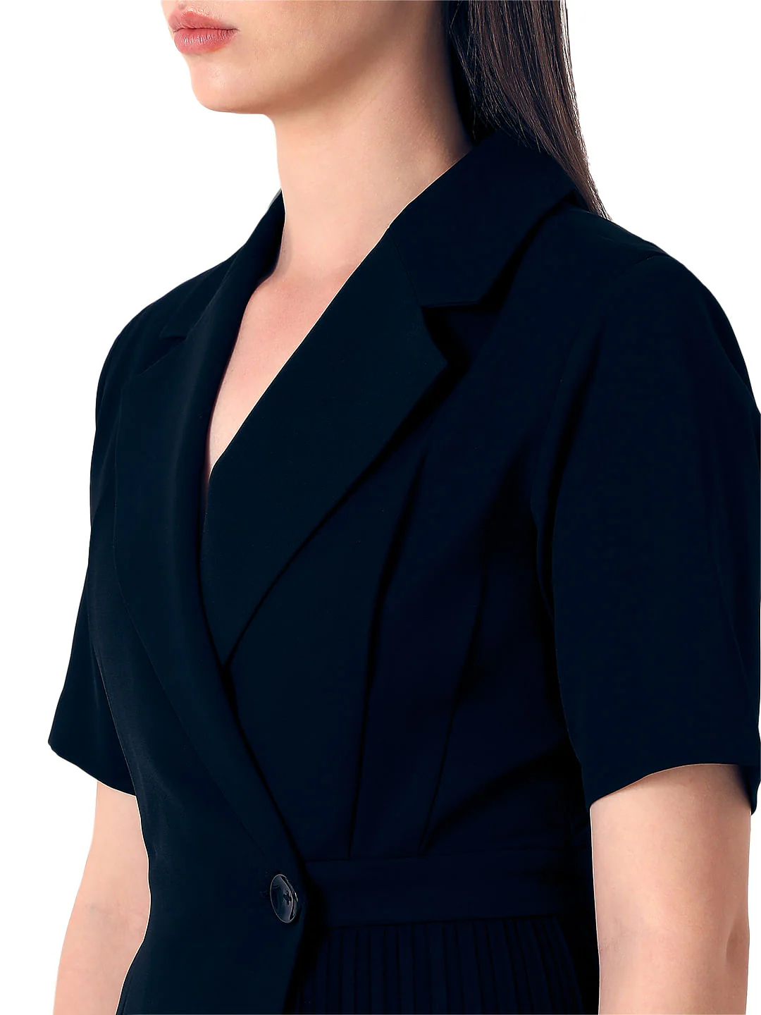 Black Pleated Blazer Dress - Image 8