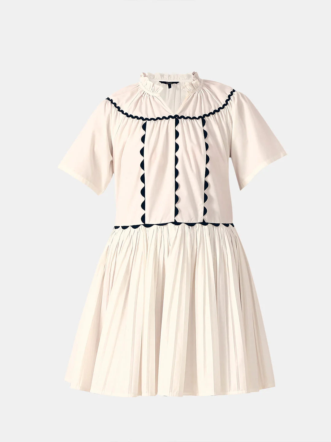 White Pleated Fit & Flare Dress - Image 7