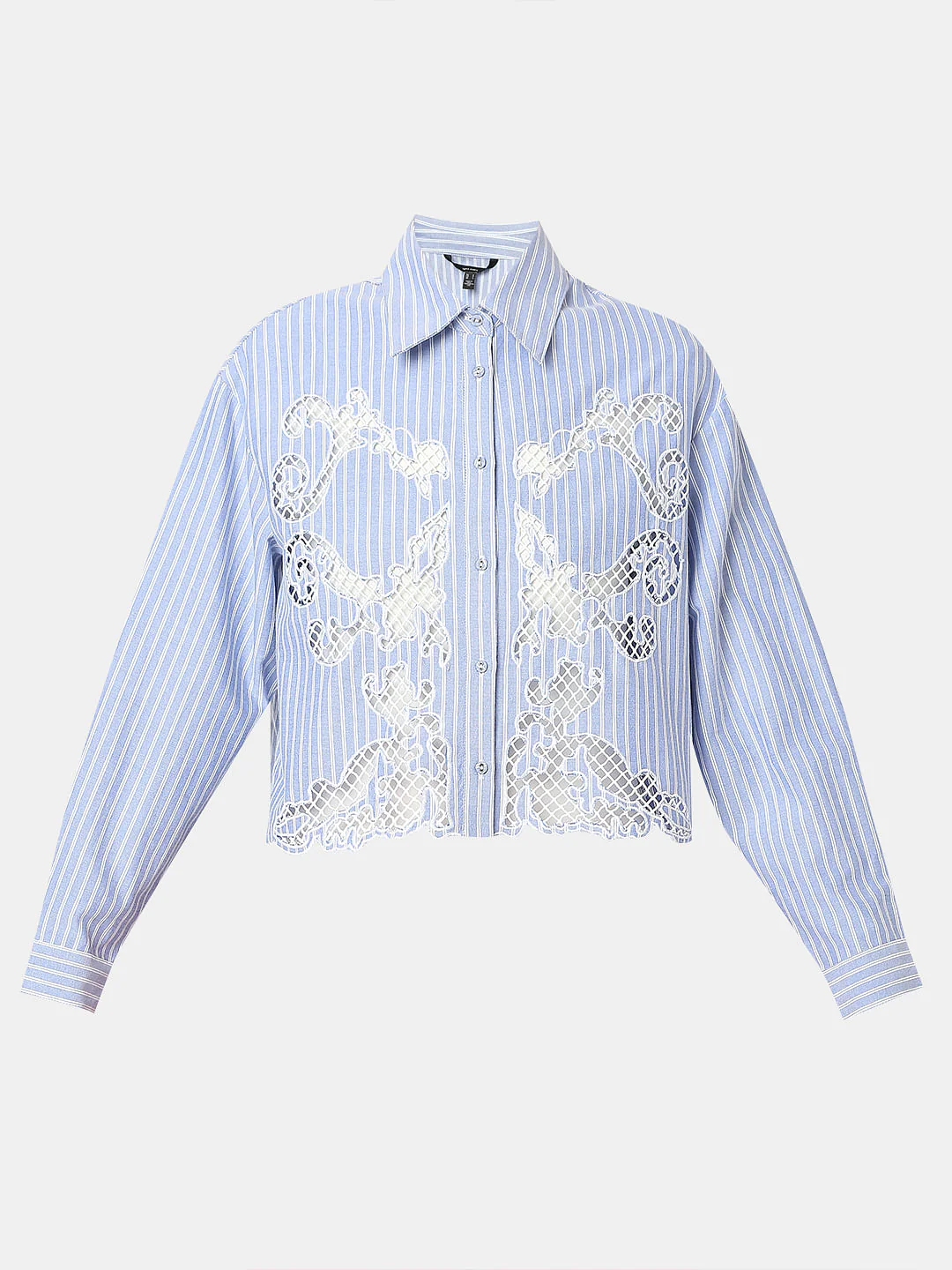 Blue Lace Striped Shirt - Image 7