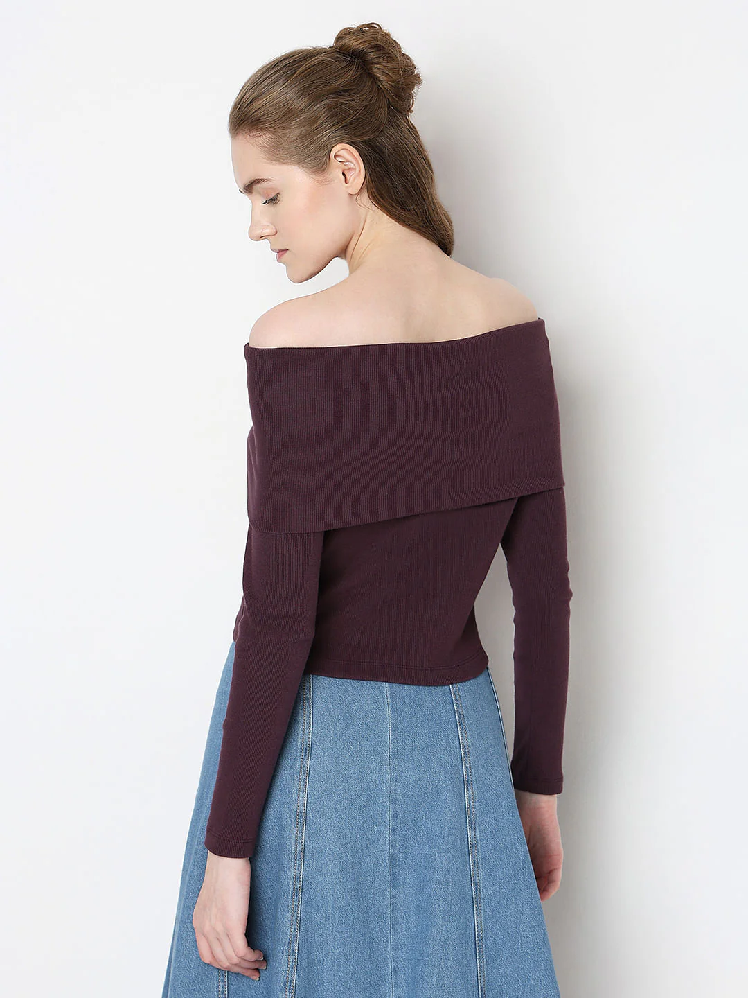 Burgundy Off-Shoulder Top - Image 4