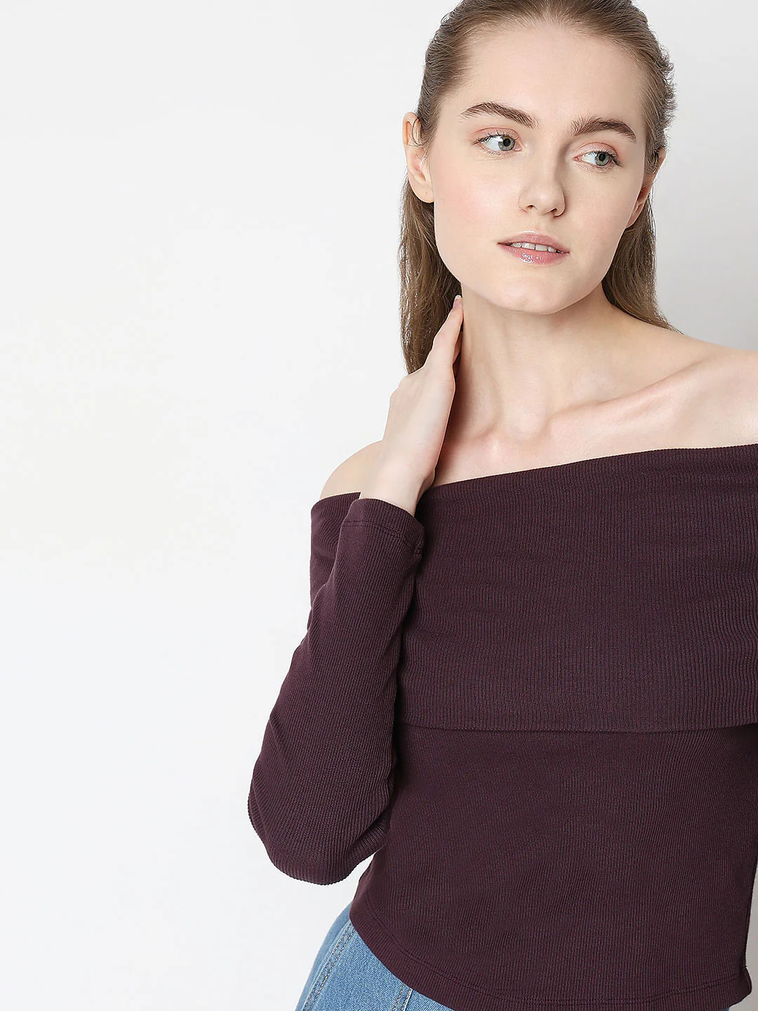 Burgundy Off-Shoulder Top - Image 6